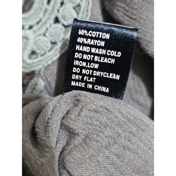 POL Peasant Blouse Womens Size Small Boho Top Split Open Balloon Sleeves (823) - Picture 4 of 6